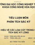 Tiểu luận môn phân tích sắc ký: Tìm hiểu về các loại cột trong phân tích sắc ký lỏng