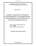 Summary of Doctoral thesis Transport construction engineering: Durability assessment of concrete by water permeability and chloride diffusion with consideration to the stress factor, application in bridge structure