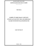 Luận văn Thạc sĩ Khoa học: Nghiên cứu hiện trạng và đề xuất sử dụng an toàn nước mưa cho sinh hoạt tại một số huyện ngoại thành Hà Nội