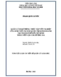 Tóm tắt luận án Tiến sĩ Quản lý giáo dục: Quản lý hoạt động thực tập tốt nghiệp của sinh viên ngành quản trị kinh doanh tại thành phố Hồ Chí Minh theo tiếp cận chuẩn đầu ra