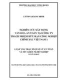 Luận văn Thạc sĩ Quản lý an toàn và sức khỏe nghề nghiệp: Nghiên cứu xây dựng văn hóa an toàn tại công ty trách nhiệm hữu hạn công nghiệp chính xác Việt Nam 1