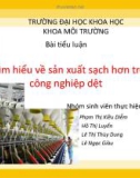 Bài tiểu luận: Tìm hiểu về sản xuất sạch hơn trong công nghiệp dệt