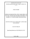 Luận văn Thạc sĩ Quản lý khoa học và công nghệ: Chính sách định hướng công nghệ thông tin vào việc tin học hoá hệ thống bảo hiểm y tế (Nghiên cứu tại tỉnh Hải Dương)