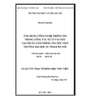 Luận văn Thạc sĩ Khoa học Thư viện: Ứng dụng công nghệ thông tin trong công tác xử lý tài liệu tại Trung tâm Thông tin thư viện trường Đại học Sư phạm Hà Nội