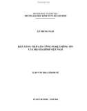 Luận văn Thạc sĩ Kinh tế: Khả năng tiếp cận công nghệ thông tin của hộ gia đình Việt Nam