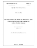 Tóm tắt Luận văn thạc sĩ Quản lý công: Ứng dụng công nghệ thông tin trong hoạt động của Văn phòng Ủy ban nhân dân huyện Krông Pắc, tỉnh Đắk Lăk