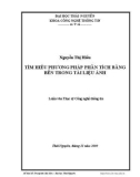 Luận văn Thạc sỹ Công nghệ thông tin: Tìm hiểu phương pháp phân tích bằng bên trong tài liệu ảnh