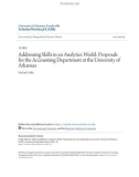 Accounting undergraduate Honors theses: Addressing skills in an analytics world - Proposals for the accounting department at the University of Arkansas