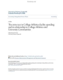 Accounting undergraduate Honors theses: The arms race in college athletics - Facility spending and its relationship to college athletics and university communities