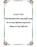 LUẬN VĂN: Tình hình phát triển Làng Nghề, trong đó có Làng Nghề thủ công truyền thống và Làng Nghề mới