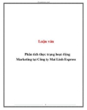 Luận văn: Phân tích thực trạng hoạt động Marketing tại Công ty Mai Linh Express