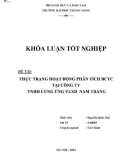 Khóa luận tốt nghiệp chuyên ngành Tài chính: Thực trạng hoạt động phân tích báo cáo tài chính tại Công ty TNHH cung ứng VLXD Nam Trang