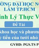 Bài thuyết trình: Cơ sở khoa học và phương pháp thực tiễn của tưới nhỏ giọt