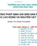 Bài thuyết trình: Phương pháp định giá bán sản phẩm theo lao động và nguyên vật liệu