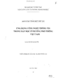 Báo cáo tổng kết đề tài: Ứng dụng công nghệ thông tin trong dạy học các trường phổ thông Việt Nam