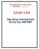 LUẬN VĂN: Xây dựng chương trình hỗ trợ học ASP.NET