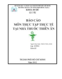 BÁO CÁO MÔN THỰC TẬP THỰC TẾ TẠI NHÀ THUỐC THIÊN ÂN