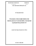 Luận văn Thạc sĩ Quản lý công: Ứng dụng công nghệ thông tin trong quản lý văn bản đến, văn bản đi tại Bộ Kế hoạch và Đầu tư