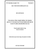 Tóm tắt Luận văn Thạc sĩ Quản lý công: Ứng dụng công nghệ thông tin trong quản lý văn bản tại Ủy ban nhân dân quận Nam Từ Liêm, thành phố Hà Nội