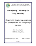 Tiểu luận: 40 nguyên tắc sáng tạo ứng dụng trong tin học và quá trình tiến hóa ngôn ngữ lập trình