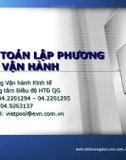 Báo cáo: Tính toán lập phương thức vận hành