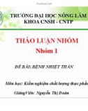 Đề bài: Bệnh nhiệt thán