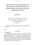 Tóm tắt Luận văn Thạc sĩ: Xây dựng chính sách công nghệ thân môi trường trên cơ sở nhận diện xung đột môi trường (Nghiên cứu trường hợp khu công nghiệp Thượng Đình)