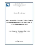 Tóm tắt Luận văn Thạc sĩ Kế toán: Hoàn thiện công tác lập và trình bày báo cáo tài chính hợp nhất tại Tổng Công ty CP Xây dựng điện Việt Nam