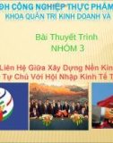 Bài thuyết trình: Mối Liên Hệ Giữa Xây Dựng Nền Kinh Tế Độc Lập Tự Chủ Với Hội Nhập Kinh Tế Thế Giới