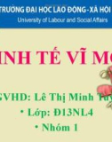 Bài thuyết trình Kinh tế vĩ mô về các hàm