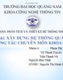 Tiểu luận: Xây dựng hệ thống quản lý công tác chuyên môn khoa công nghệ thông tin