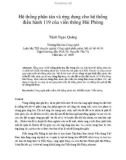 Báo cáo Hệ thống phân tán và ứng dụng cho hệ thống điều hành 119 của viễn thông Hải Phòng