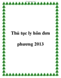 Thủ tục ly hôn đơn phương 2013