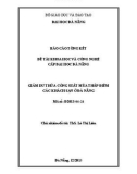 Tóm tắt báo cáo tổng kết đề tài khoa học và công nghệ cấp Đại học Đà Nẵng: Giảm dư thừa công suất mùa thấp điểm các khách sạn Đà Nẵng