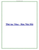 Thủ tục Mua - Bán Nhà Đất