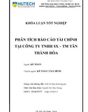 Khóa luận tốt nghiệp: Phân tích báo cáo tài chính tại công ty TNHH SX – TM Tân Thành Hòa