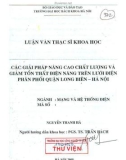 Luận văn thạc sĩ: Các Giải pháp nâng cao chất lượng và giảm tốt thất điện năng trên lưới điện phân phối quận Long Biên - Hà Nội