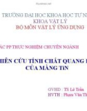 Bài thuyết trình Vật lý ứng dụng: Nghiên cứu tính chất quang điện của màng TiN