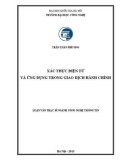 Luận văn Thạc sĩ Công nghệ thông tin: Xác thực điện tử và ứng dụng trong giao dịch hành chính