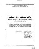 Đề tài nghiên cứu khoa học cấp Bộ: Nghiên cứu thiết kế chế tạo và chuyển giao công nghệ sản xuất cồn hiện đại ứng dụng cho các nhà máy rượu cồn Việt Nam