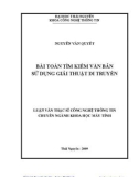 Luận văn: Bài toán tìm kiếm văn bản sử dụng giải thuật di truyền