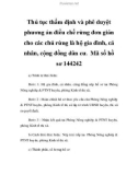 Thủ tục thẩm định và phê duyệt phương án điều chế rừng đơn giản cho các chủ rừng là hộ gia đình, cá nhân, cộng đồng dân cư. Mã số hồ sơ 144242