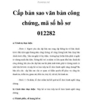 Cấp bản sao văn bản công chứng, mã số hồ sơ 012282