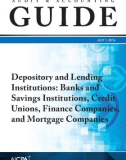 Ebook Depository and lending institutions: Banks and savings institutions, credit unions, finance companies, and mortgage companies - Part 1