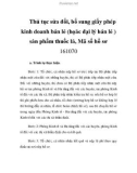 Thủ tục sửa đổi, bổ sung giấy phép kinh doanh bán lẻ (họăc đại lý bán lẻ ) sản phẩm thuốc lá, Mã số hồ sơ 161070