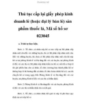 Thủ tục cấp lại giấy phép kinh doanh lẻ (hoặc đại lý bán lẻ) sản phẩm thuốc lá, Mã số hồ sơ 023045