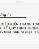 CÁC ĐIỀU KIỆN THANH TOÁN QUỐC TẾ QUY ĐỊNH TRONG HỢP ĐỒNG