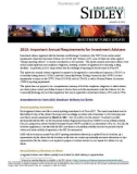 2013: Important Annual Requirements for Investment Advisers