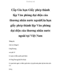 Cấp Gia hạn Giấy phép thành lập Văn phòng đại diện của thương nhân nước ngoàiGia hạn giấy phép thành lập Văn phòng đại diện của thương nhân nước ngoài tại Việt Nam