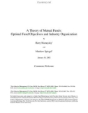 A Theory of Mutual Funds: Optimal Fund Objectives and Industry Organization